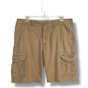 Unionbay Khaki Tan Cargo Shorts Men’s 38 Cotton Utility Relaxed Fit